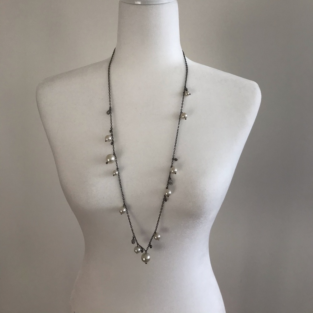 J. Crew Long Pearl Necklace